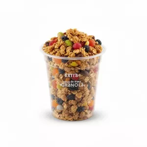Extra Granola (vaso de fruta) product photo on white background